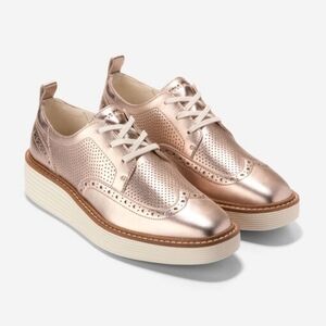 Cole Haan Rose Gold Wingtip Flats